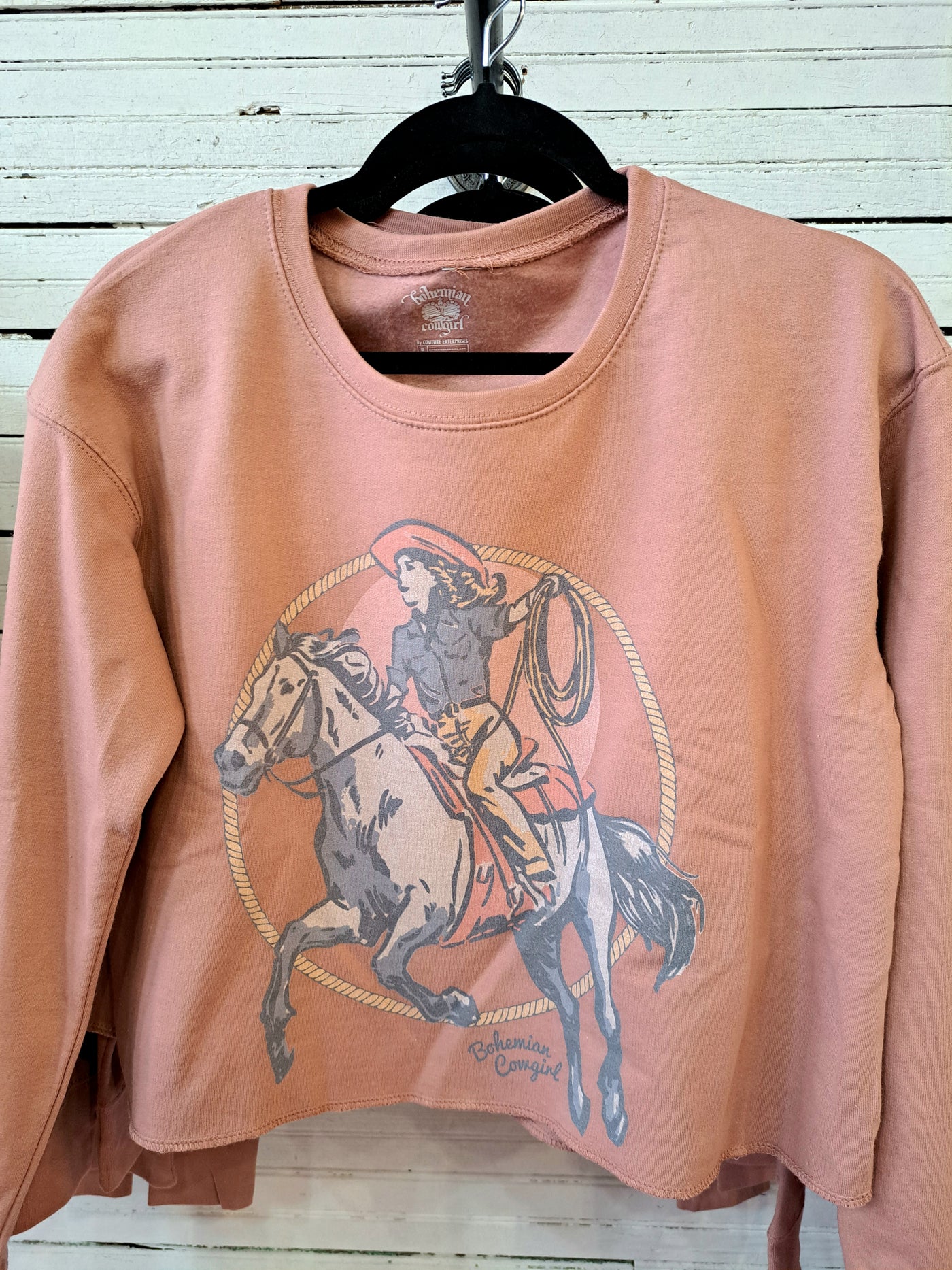 Roping Cowgirl Vintage Peach Sweatshirt