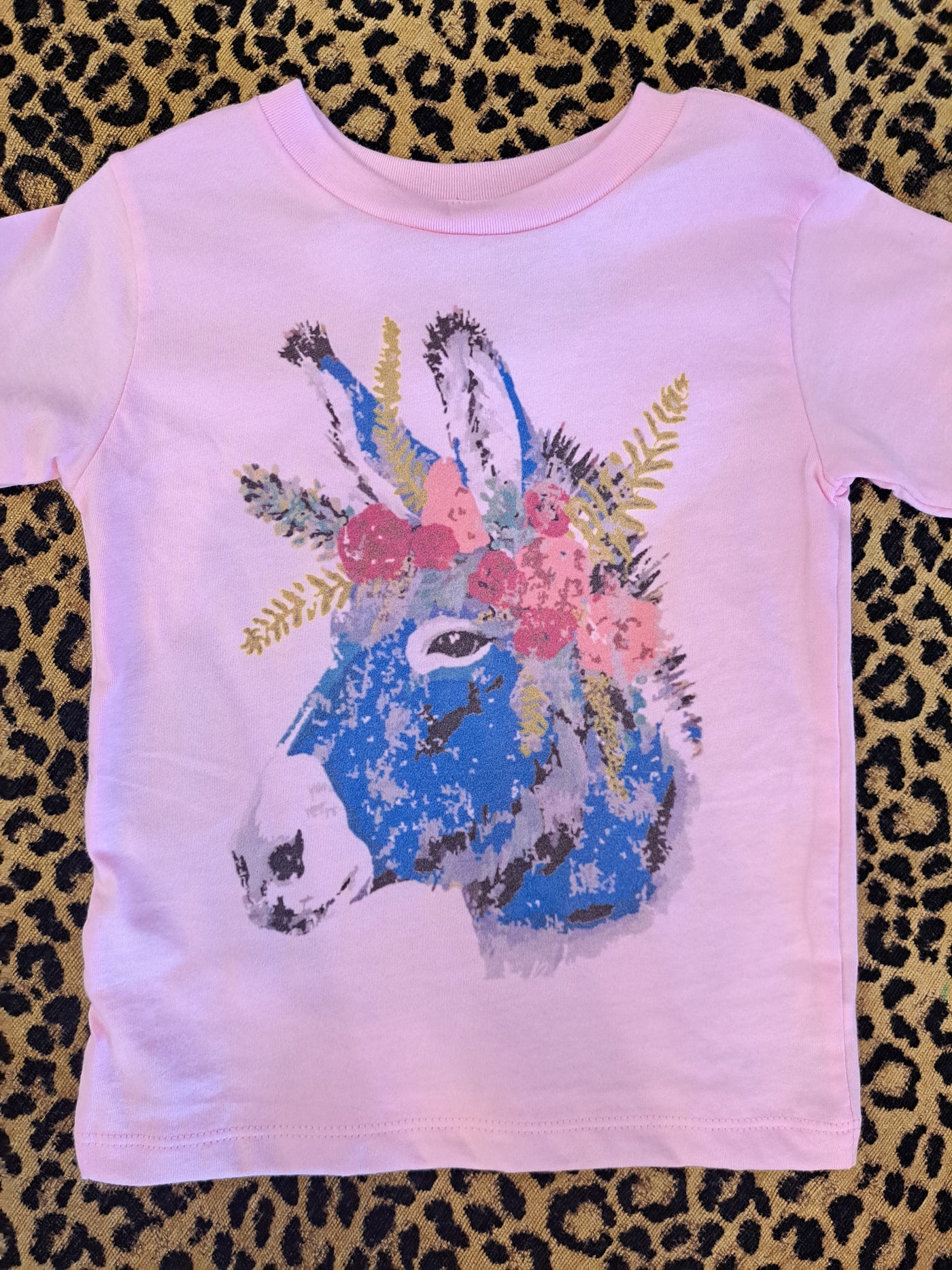 Flower Crown Donkey Kids T-Shirt - WS