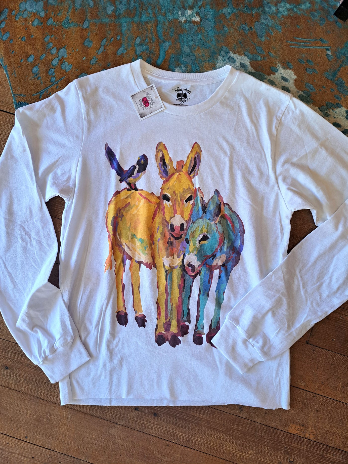 Watercolor Donkey Long Sleeve Shirt