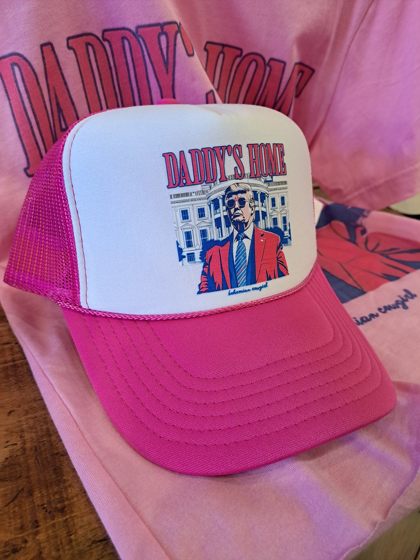 Daddy's Home Trump Hot Pink Trucker Hat