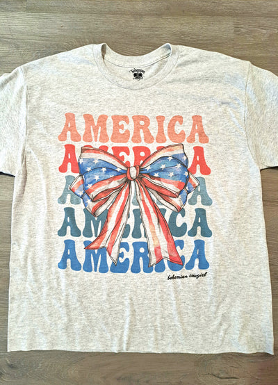 Grey America Bow T-Shirt