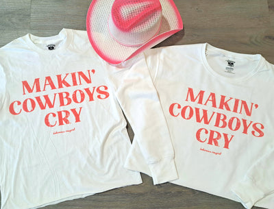 Makin' Cowboys Cry Cropped Sweatshirt