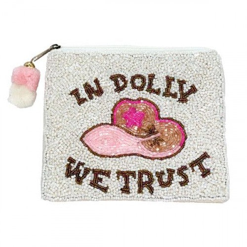 In Dolly We Trust - Beaded Coin Purse