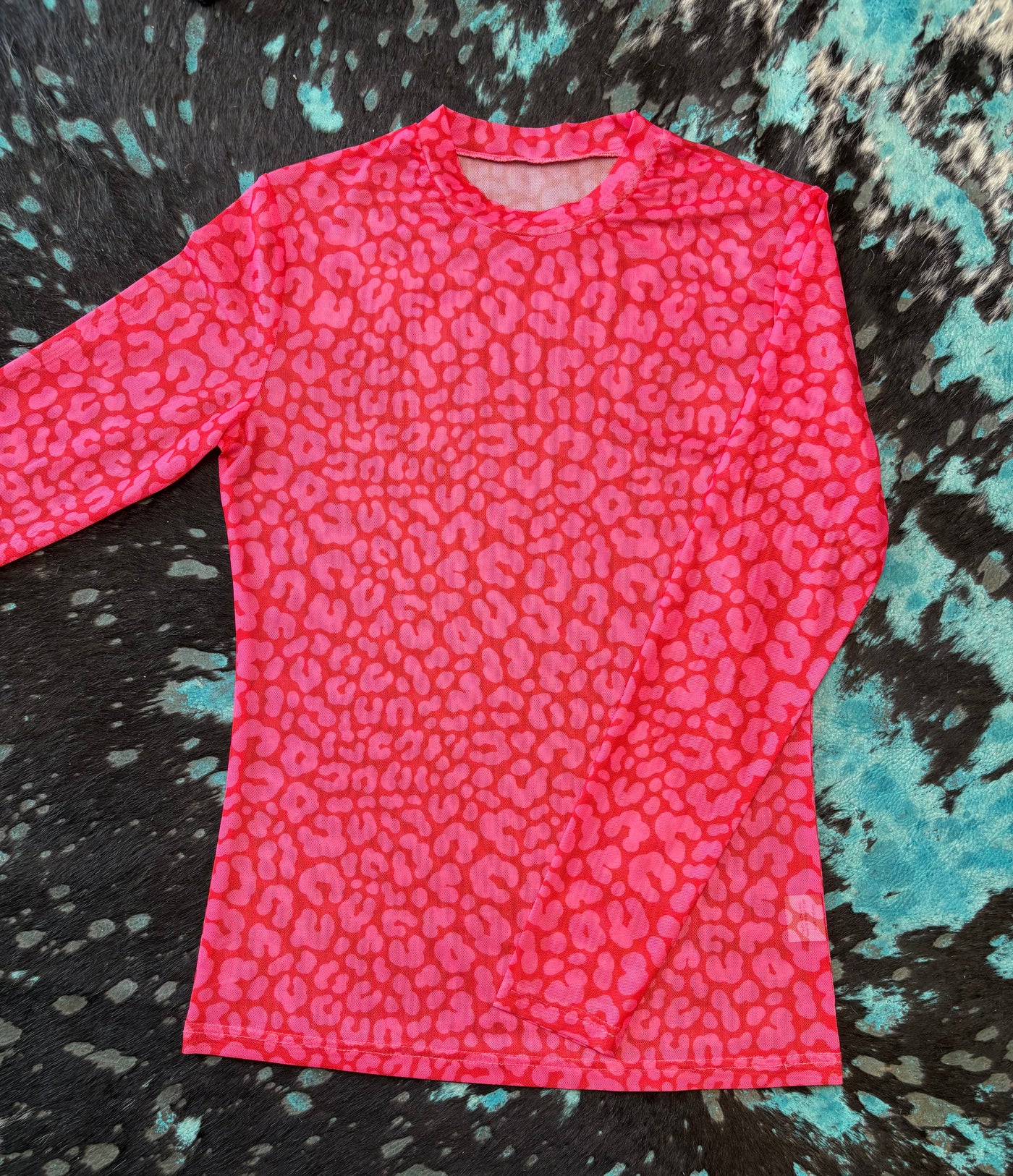 RED AND PINK WILD THING MESH TOP