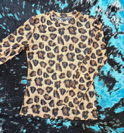 LEOPARD MESH TOP