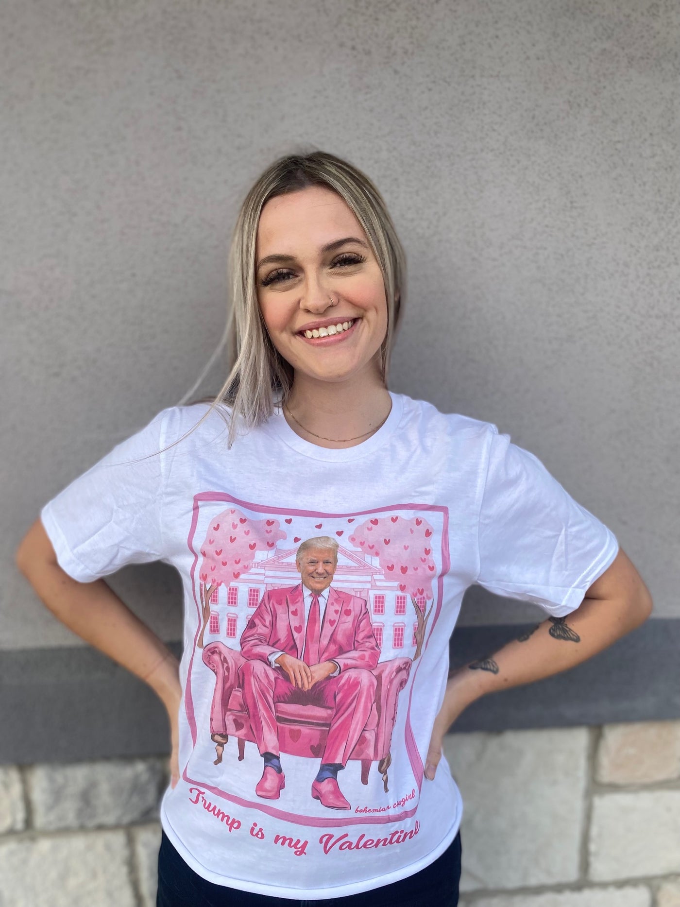 Trump in a Pink Suit Valentine T-Shirt