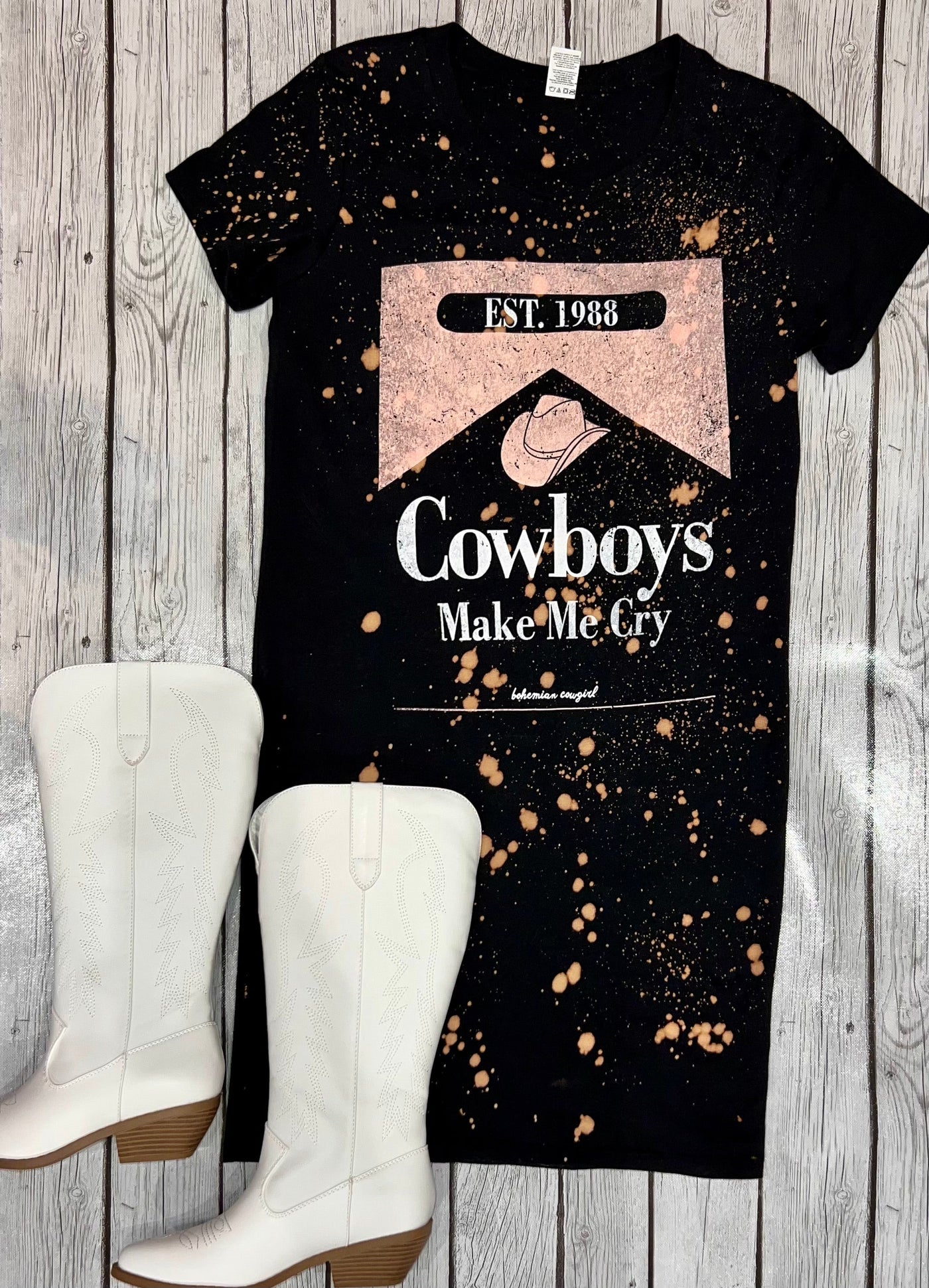Cowboys Make Me Cry - T-shirt Dress