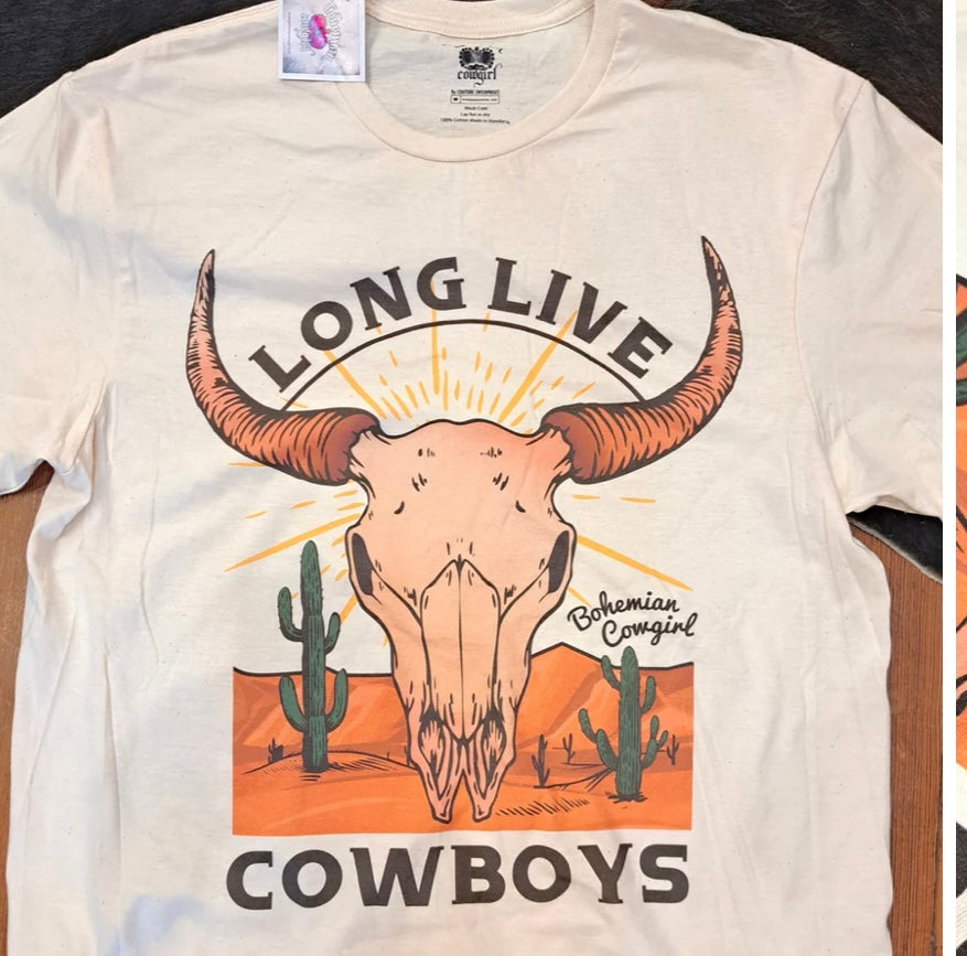 LONG LIVE COWBOYS SKULL T SHIRT