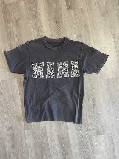 MAMA LEOPARD PRINT T SHIRT