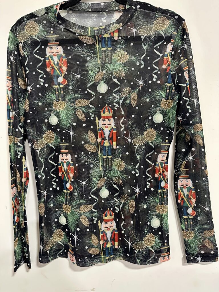 BLACK MESH NUTCRACKER TOP