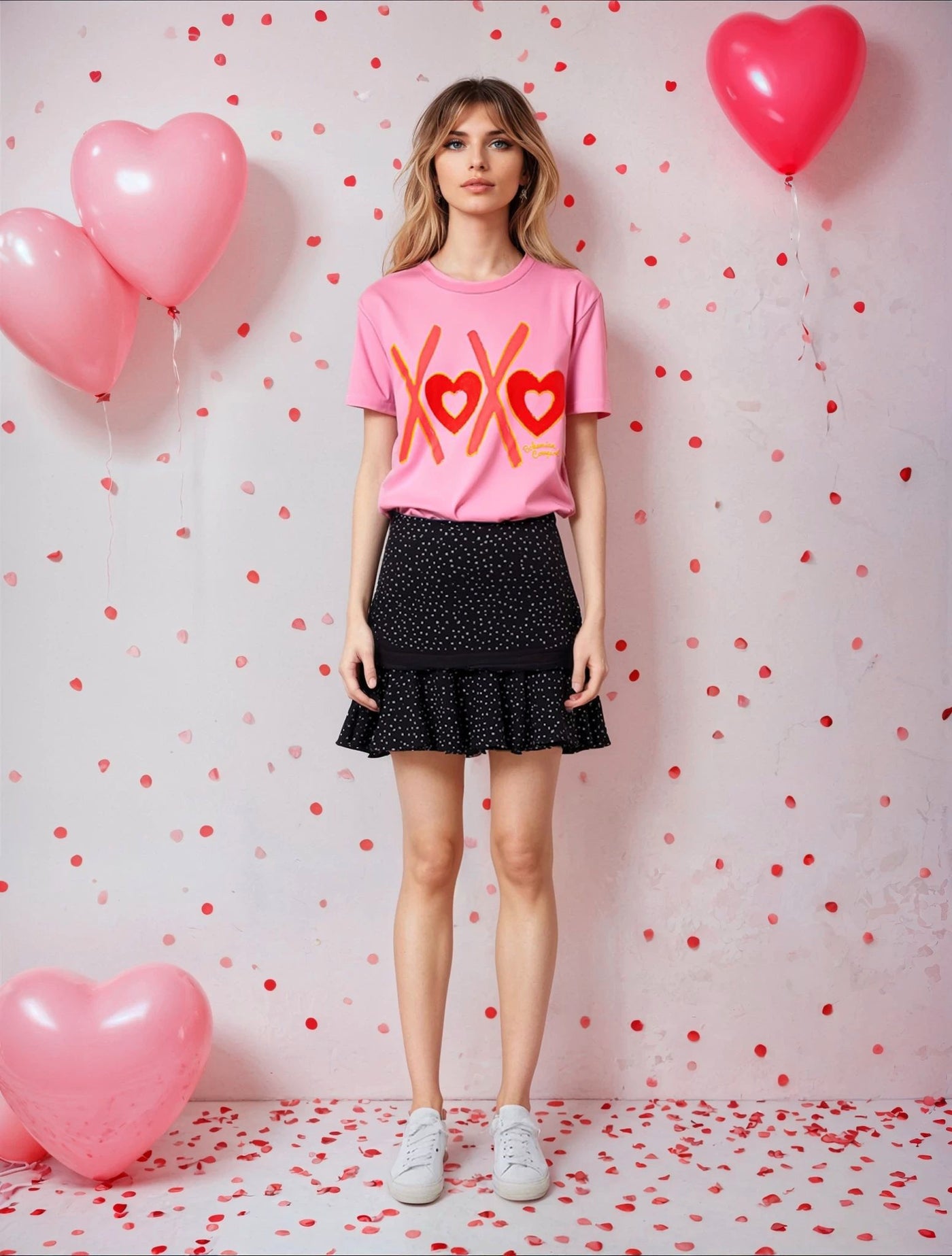 XOXO Hearts Pink Valentine T-Shirt