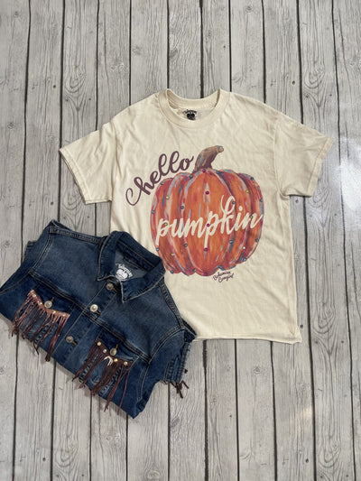 Hello Pumpkin Cropped Tee