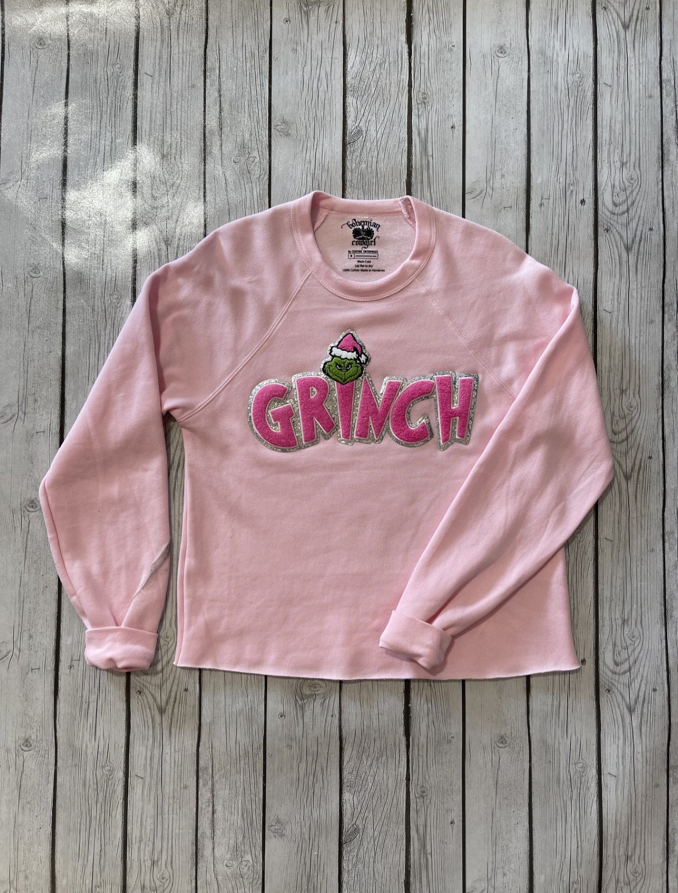 Grinch Patch Cropped Sweatshirt