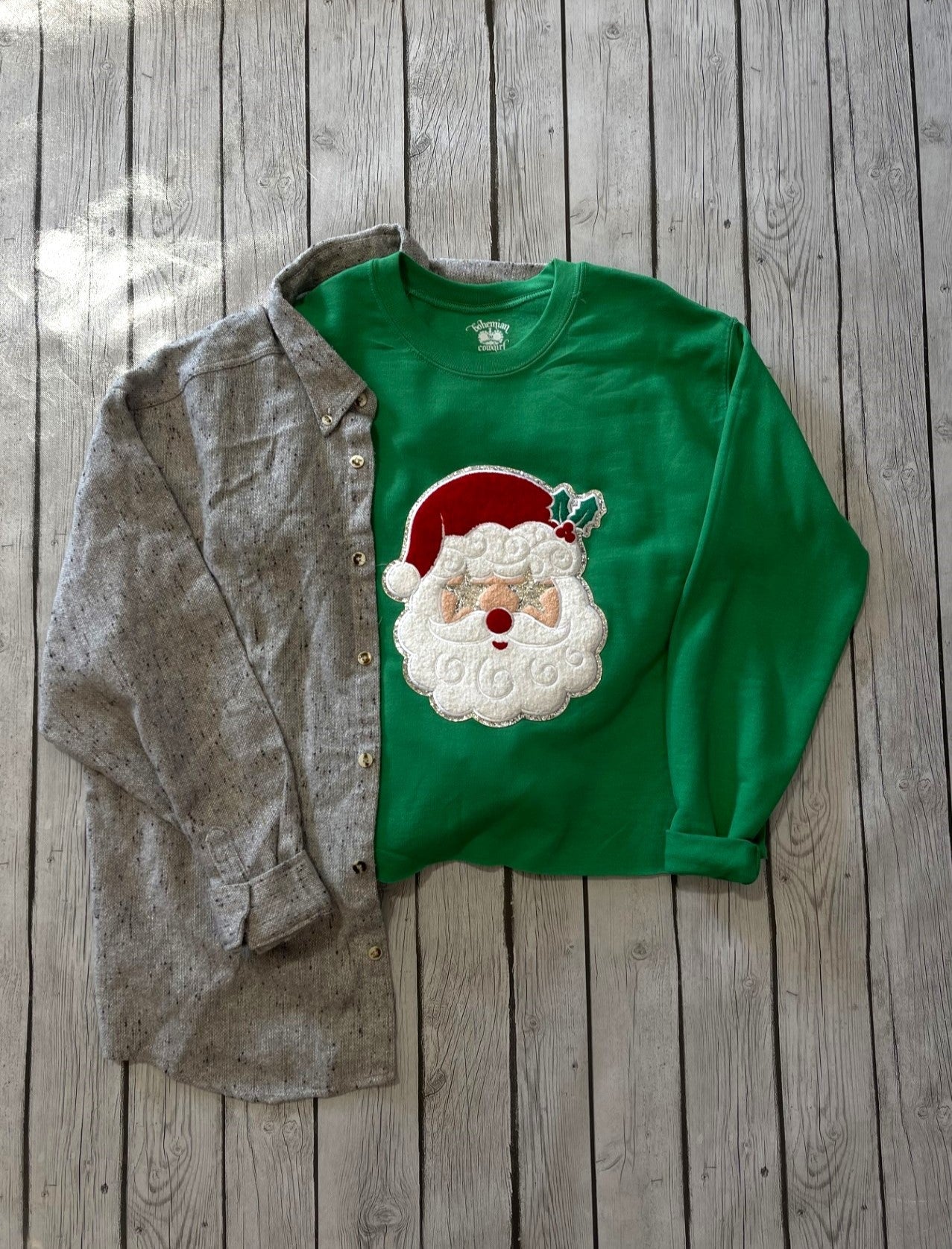 Star Eyed Santa Cropped Sweatshirt