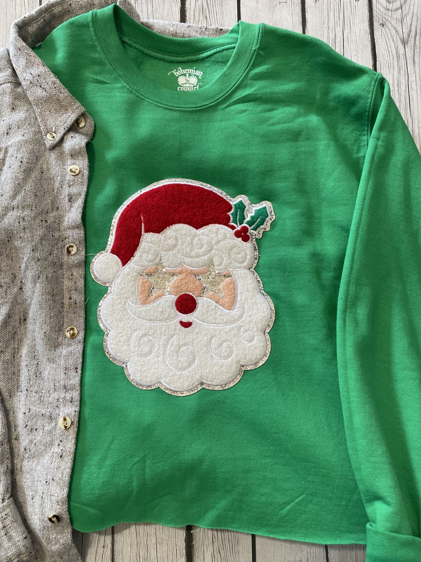 Star Eyed Santa Cropped Sweatshirt