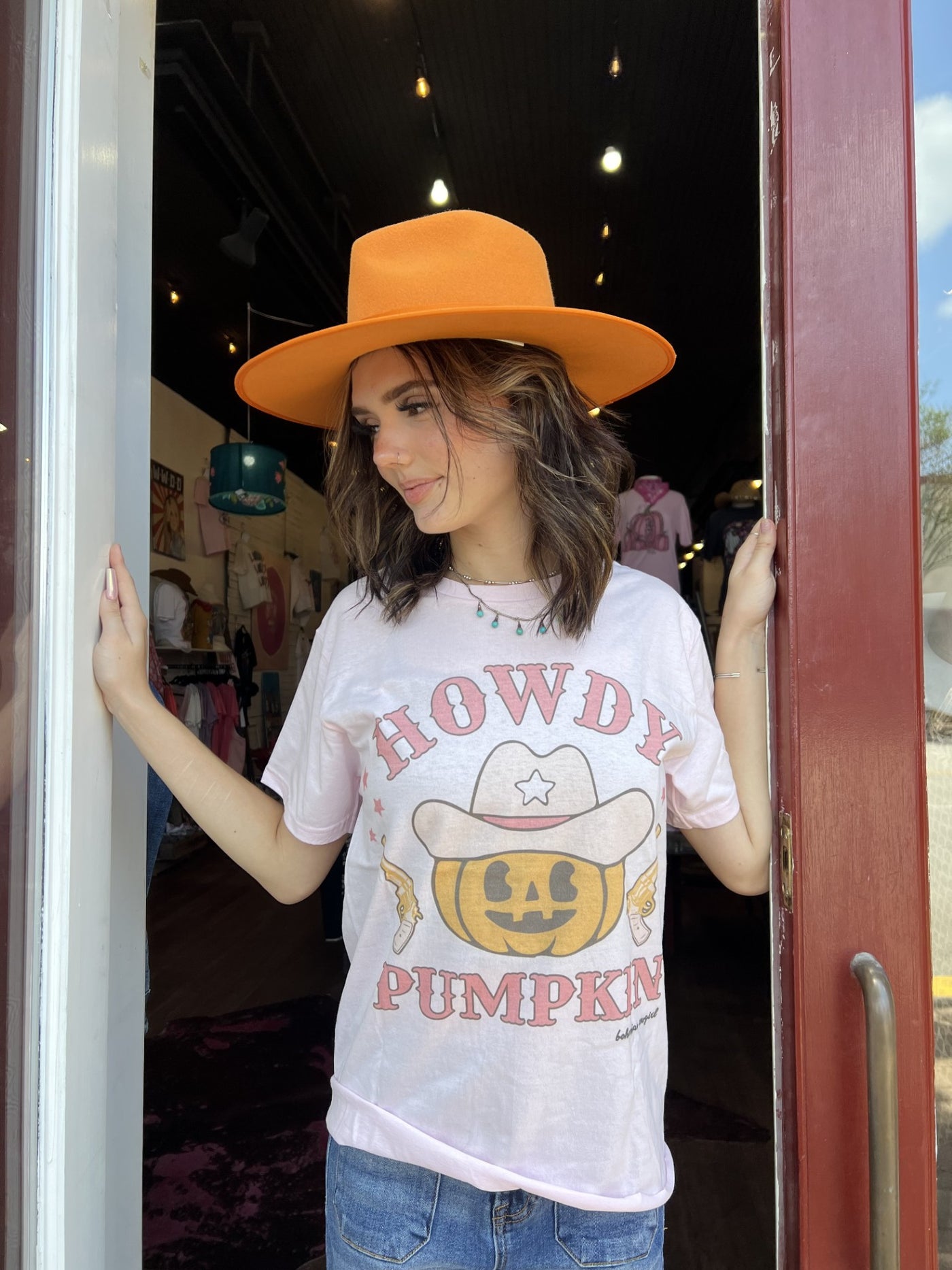 Howdy Pumpkin Western Cropped Tee